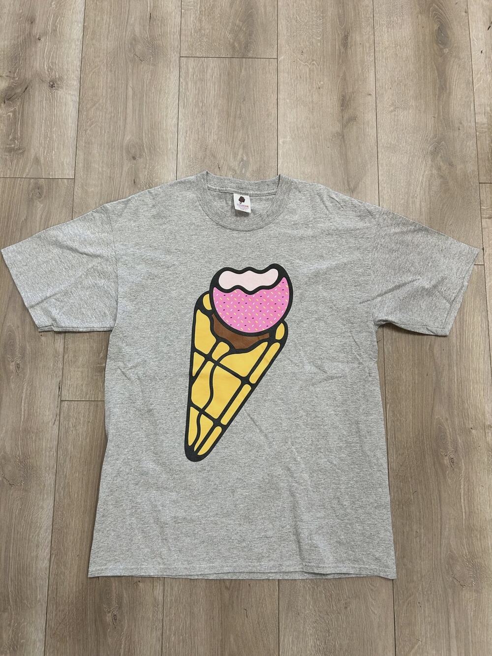 Ice Cream ice cream cone Gray Tee T Shirt size Large L SF